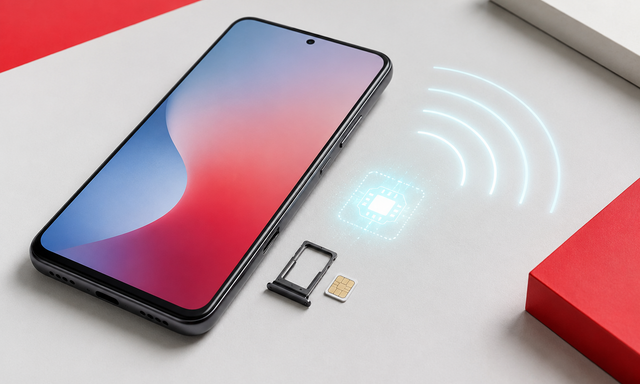 スマートフォン、SIMカード、通信波を配したIIJmio向け独自生成イメージ